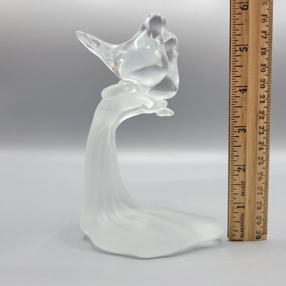 Vintage Artmark Glass Crystal Clear & Frosted Branch Love Birds Figurine 5.5" - Picture 15 of 15